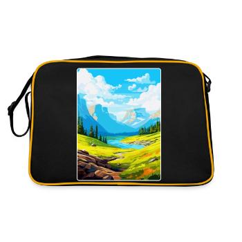 Pyrenäen-Nationalpark Frankreich Reiseplakat WPA - Retro Tasche - Schwarz/Gold - Hinten