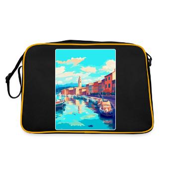Saint Tropez France Affiche de voyage vintage souvenir - Sac Retro - noir/or - Dos