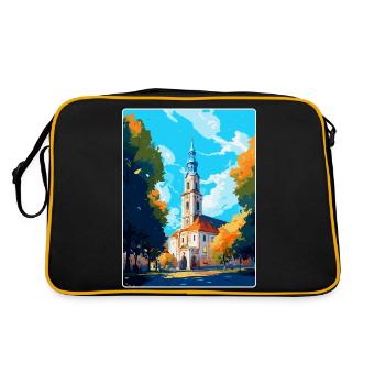 Bialystok Pologne Vintage Voyage Poster Art Mural - Sac Retro - noir/or - Dos