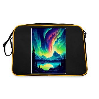 Northern Lights Iceland Mur d’affiches de voyage vintage - Sac Retro - noir/or - Dos