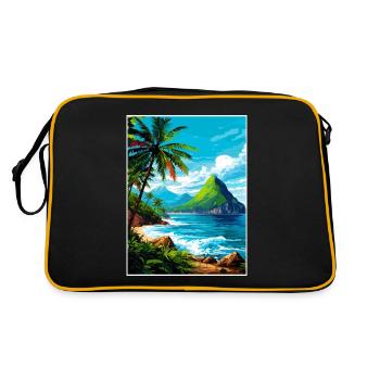 Sainte-Lucie Caraïbes Vintage Poster de voyage - Sac Retro - noir/or - Dos