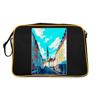 Linz Austria Vintage Travel Poster WPA Souvenir - Retro Bag - black/gold - Back