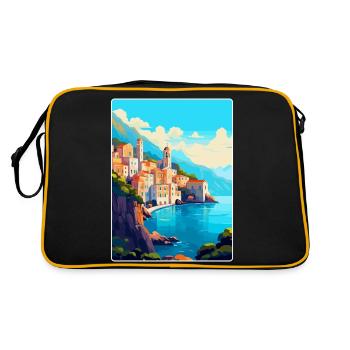Amalfi Italy Vintage Travel Poster WPA Souvenir - Retro Bag - black/gold - Back