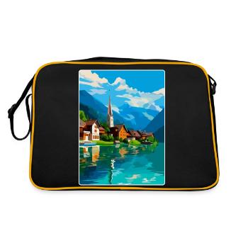 Hallstatt Autriche Poster de voyage vintage souvenir - Sac Retro - noir/or - Dos