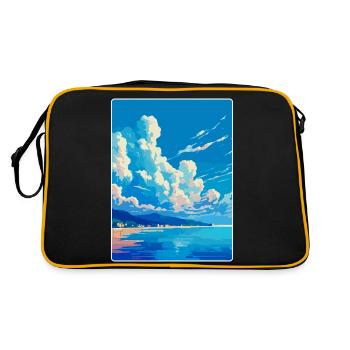 Côte D Azur Frankreich Côte d'Azur Frankreich Poster - Retro Tasche - Schwarz/Gold - Hinten