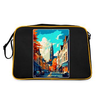 Maastricht Pays-Bas Affiche de voyage vintage WPA - Sac Retro - noir/or - Dos