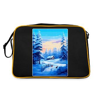 Lapland Finland Vintage Travel Poster Souvenir WPA - Retro Bag - black/gold - Back