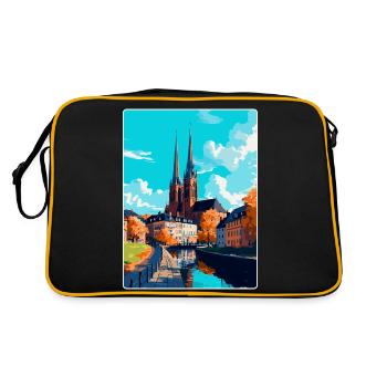 Uppsala Sweden Vintage Travel Poster Souvenir WPA - Retro Bag - black/gold - Back