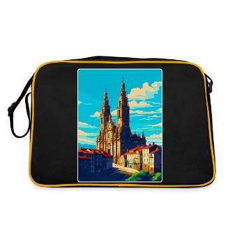 Santiago De Compostela Spain Vintage Travel Poster - Retro Bag - black/gold - Back