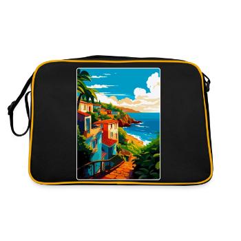 São Miguel Portugal Affiche de voyage vintage souvenir - Sac Retro - noir/or - Dos