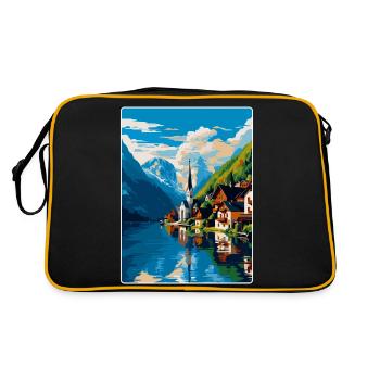 Hallstatt Autriche Poster de voyage vintage souvenir - Sac Retro - noir/or - Dos