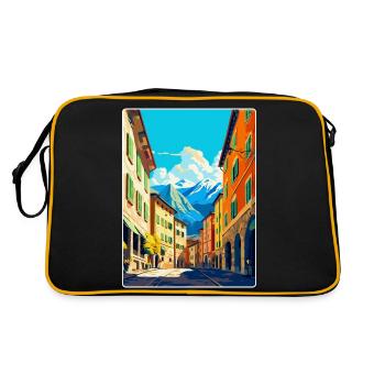 Trient Italien Vintage Reiseposter WPA Souvenir - Retro Tasche - Schwarz/Gold - Hinten