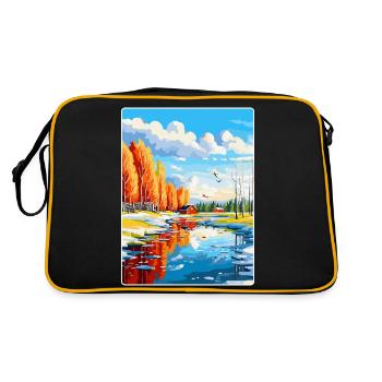 Oulu Finland Vintage Travel Poster WPA Souvenir - Retro Bag - black/gold - Back