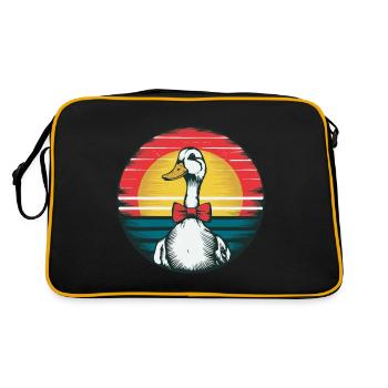Duck with a Bowtie - Retro Tasche - Schwarz/Gold - Hinten