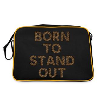 Born To Stand Out Saying Quote - Retro Bag - black/gold - Back
