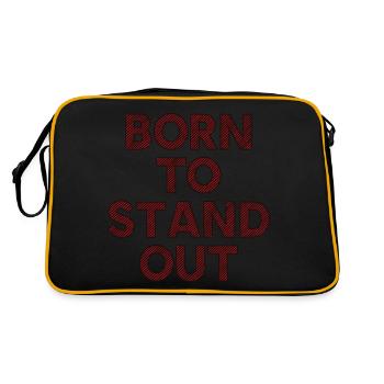 Born To Stand Out Saying Quote - Retro Bag - black/gold - Back