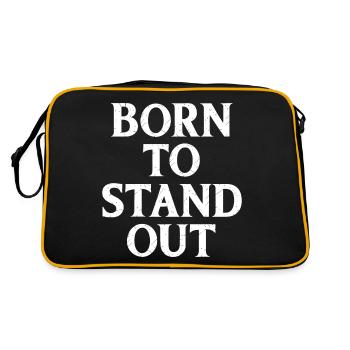Born To Stand Out Saying Quote - Retro Bag - black/gold - Back