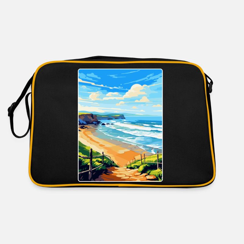 Perranporth Beach Angleterre Royaume-Uni Voyage Affiche WPA Art Sac Retro