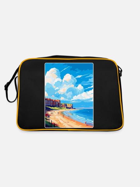 Scarborough, Angleterre, Royaume-Uni, Affiche de voyage vintage WPA - Sac Retro - noir/or - Dos