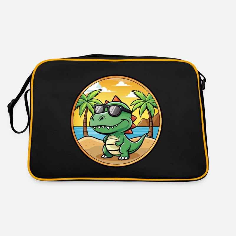 Dinosaur Funny Cartoon Summer Beach Sunglasses Retro Bag