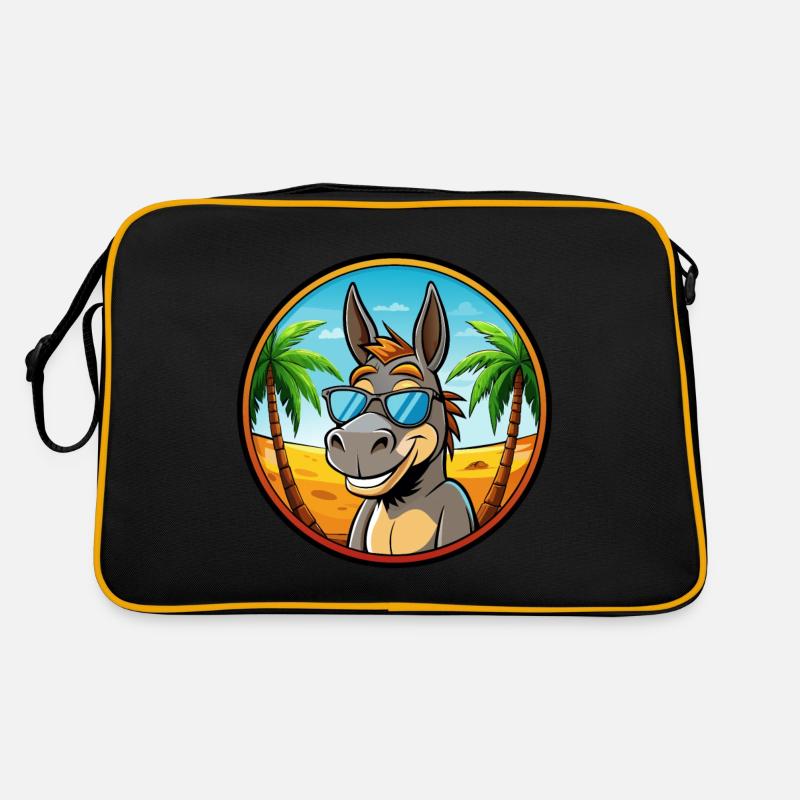 Âne Drôle Dessin Animé Plage D’été Lunettes De Soleil Cool Sac Retro