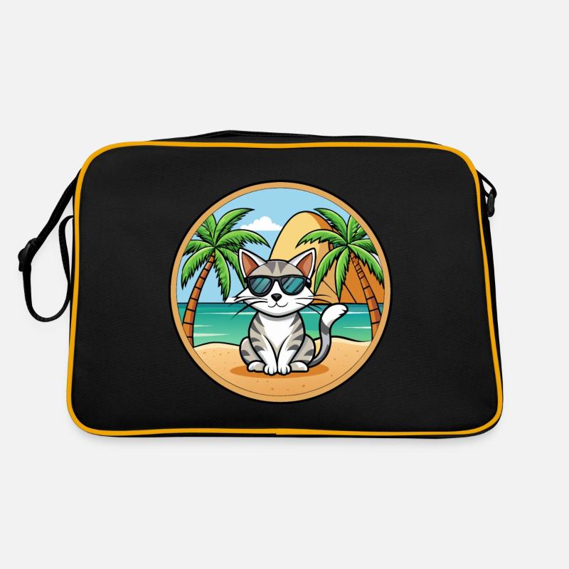 Aegean Cat Breed Cartoon Sunglasses Beach Retro Bag