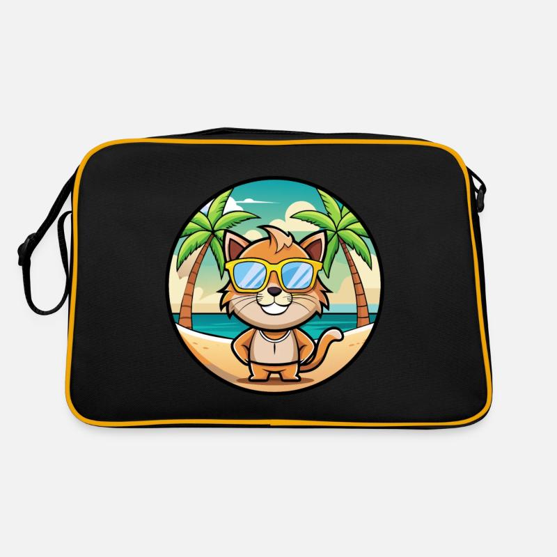 Pixie Bob Katzenrasse Cartoon Sonnenbrille Strand Retro Tasche