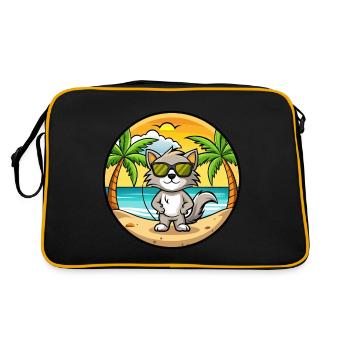 Burmilla Cat Breed Cartoon Lunettes de soleil Beach - Sac Retro - noir/or - Dos