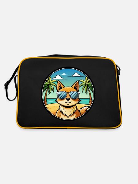Tonkinois Race Chat Dessin Animé Lunettes De Soleil Plage - Sac Retro - noir/or - Dos