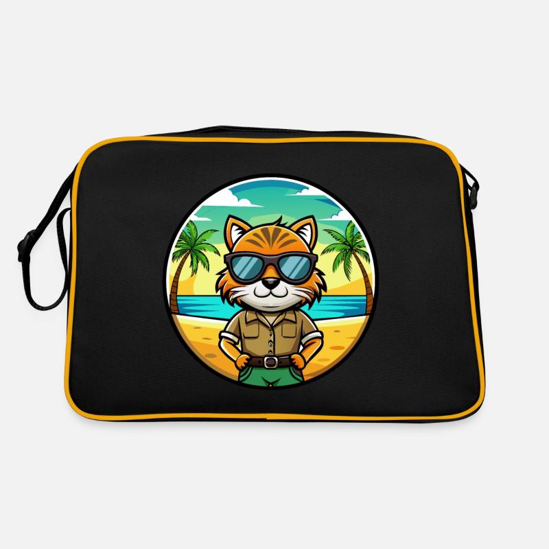 Highlander Cat Breed Cartoon Sunglasses Beach Retro Bag