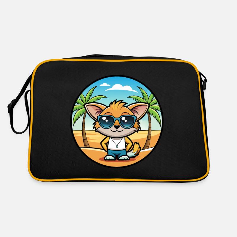 Pixie Bob Katzenrasse Cartoon Sonnenbrille Strand Retro Tasche