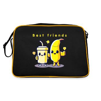 Beste Freunde - Retro Tasche - Schwarz/Gold - Hinten