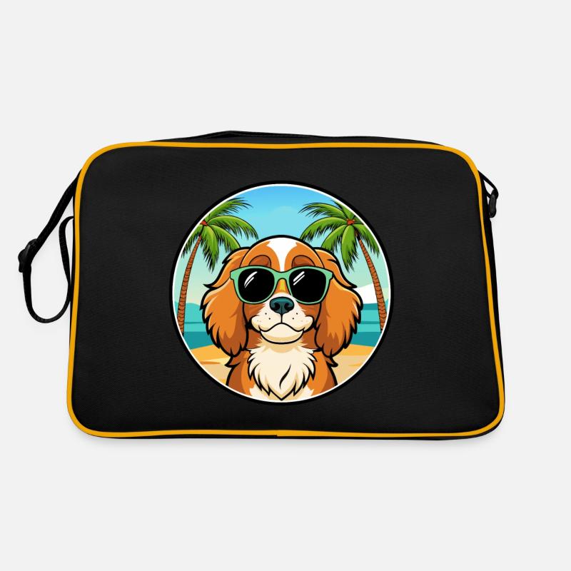 Cavalier King Charles Spaniel Race Chien Dessin animé Sac Retro