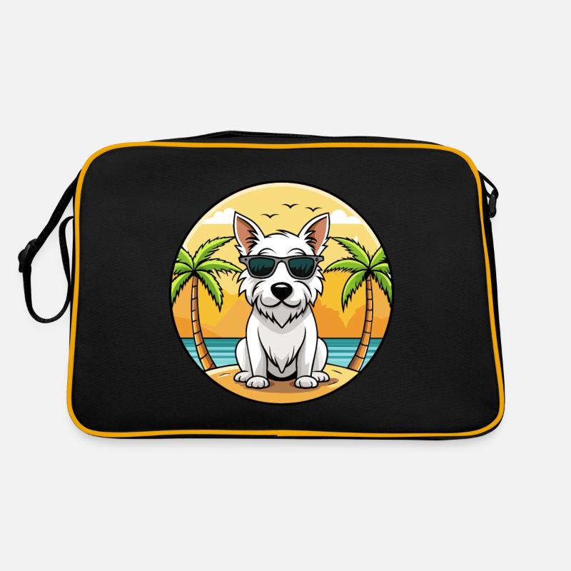 Lunettes de soleil de dessin animé de race de chien Terrier blanc anglais Sac Retro