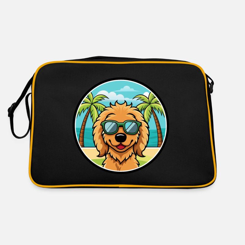 Goldendoodle Hunderasse Cartoon Sonnenbrille Strand Retro Tasche