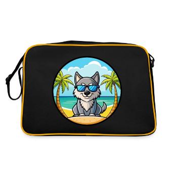 Lunettes de soleil de dessin animé de race de chien du Groenland plage - Sac Retro - noir/or - Dos