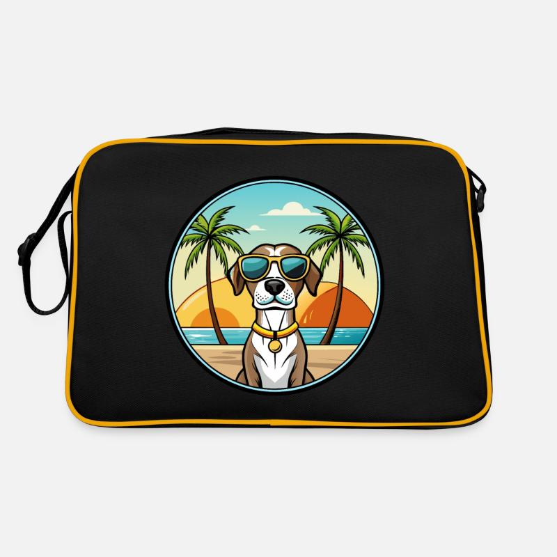 Gascogne Pointer Chien Race Dessin Animé Plage Sac Retro