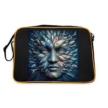 Face of Fish - Retro Bag - black/gold - Back
