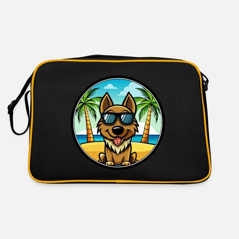 Lunettes de soleil de dessin animé de race de chien beige noir plage Sac Retro