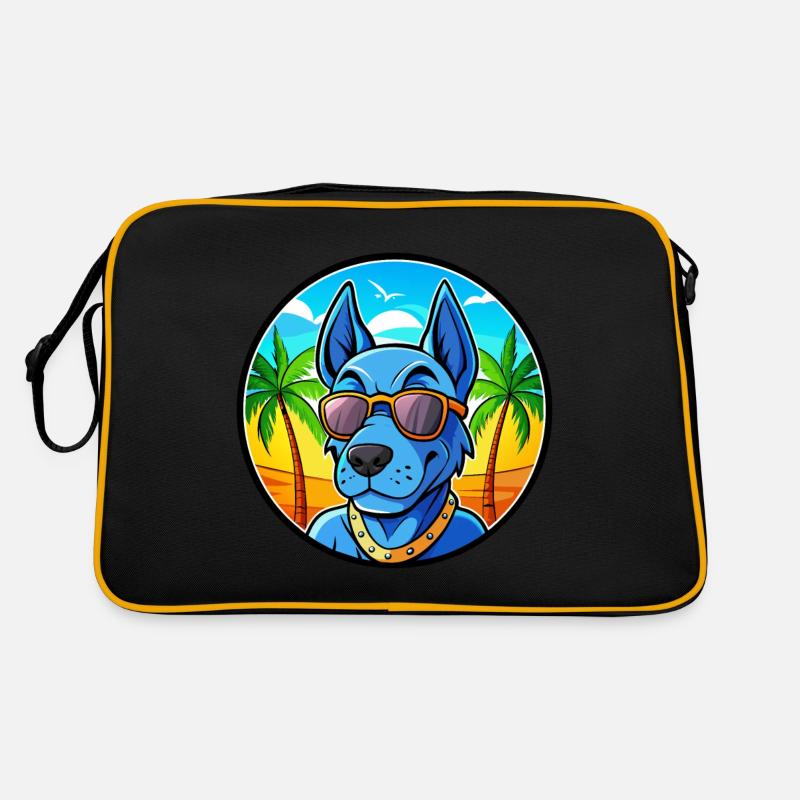 Blaue thailändische Ridgeback Hunderasse Cartoon Sonnenbrille Retro Tasche