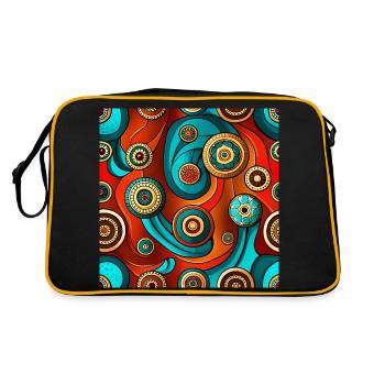 Modèle sans couture Ajrakh moderne - Sac Retro - noir/or - Dos