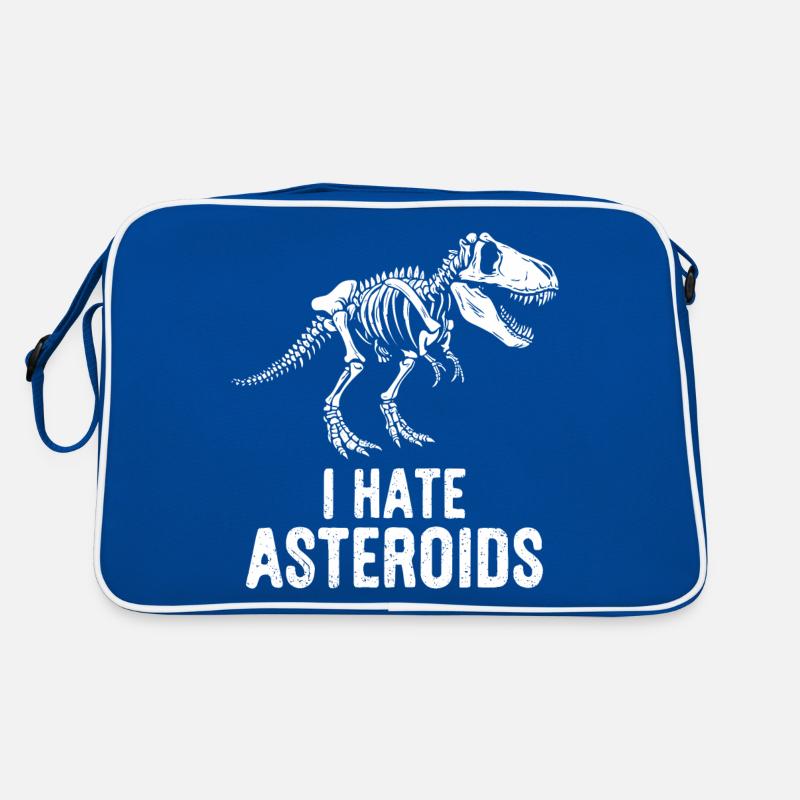 T-Rex Dinosaur Skeleton Saying I hate Asteroids Retro Bag