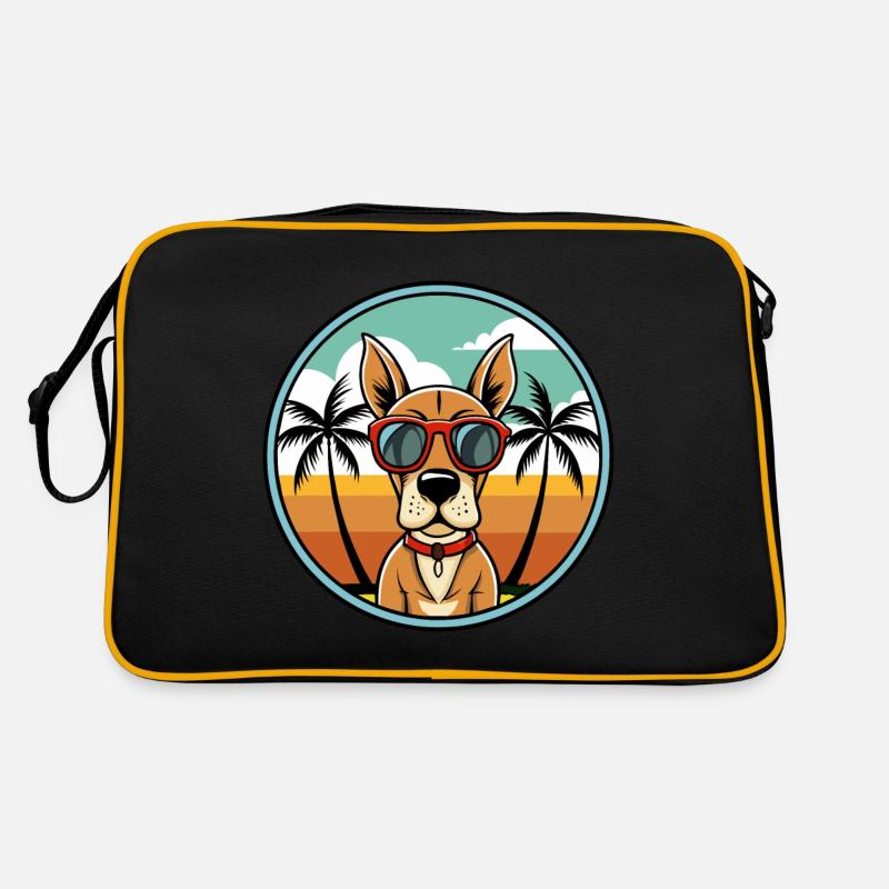 Gascogne Pointer Chien Race Dessin Animé Plage Sac Retro