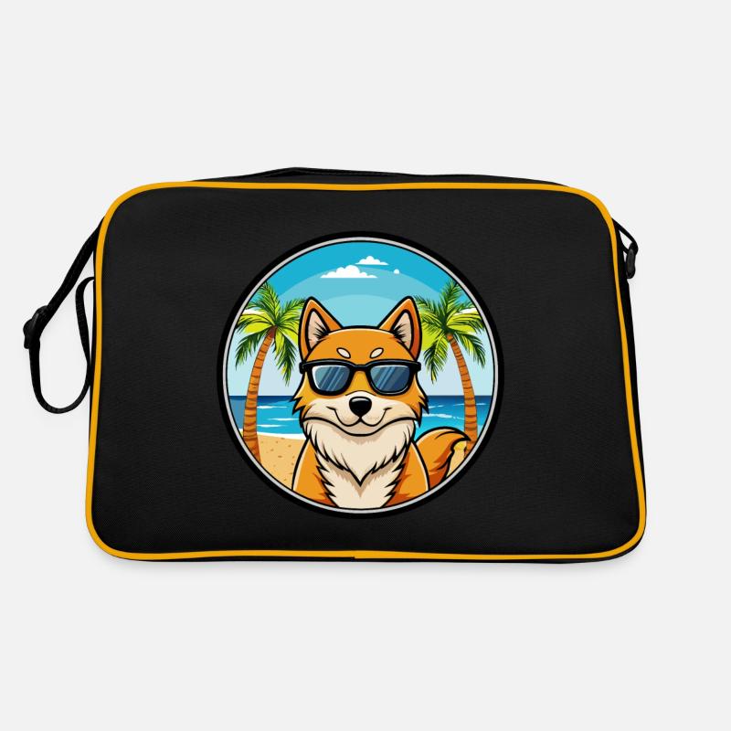 Finnish Spitz Dog Breed Cartoon Sunglasses Beach Retro Bag