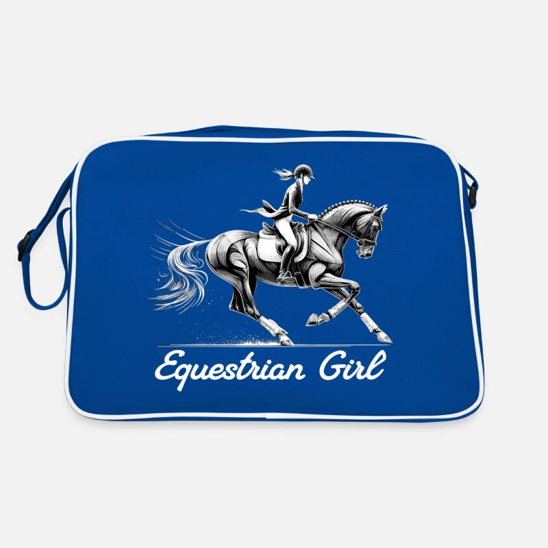 Reiterin Pferd Mädchen Pferdemädchen Geschenk Retro Tasche