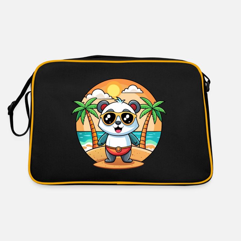 Panda Funny Cartoon Lunettes de soleil de plage d’été Sac Retro