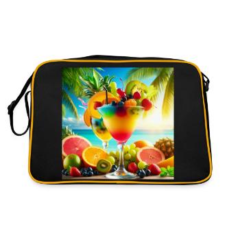 Tropical fruit cocktail. - Retro Bag - black/gold - Back