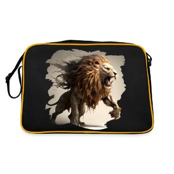 Powerful and Fierce Lion - Retro Bag - black/gold - Back