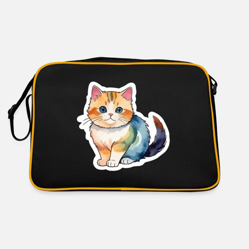 Munchkin Dachshund Cat Watercolor Retro Bag