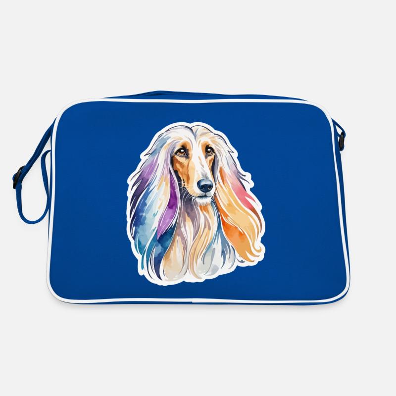 Lévrier afghan aquarelle Sac Retro